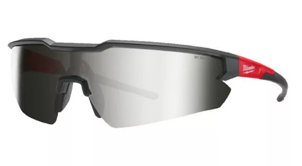 Milwaukee safety glasses with mirror lens silver